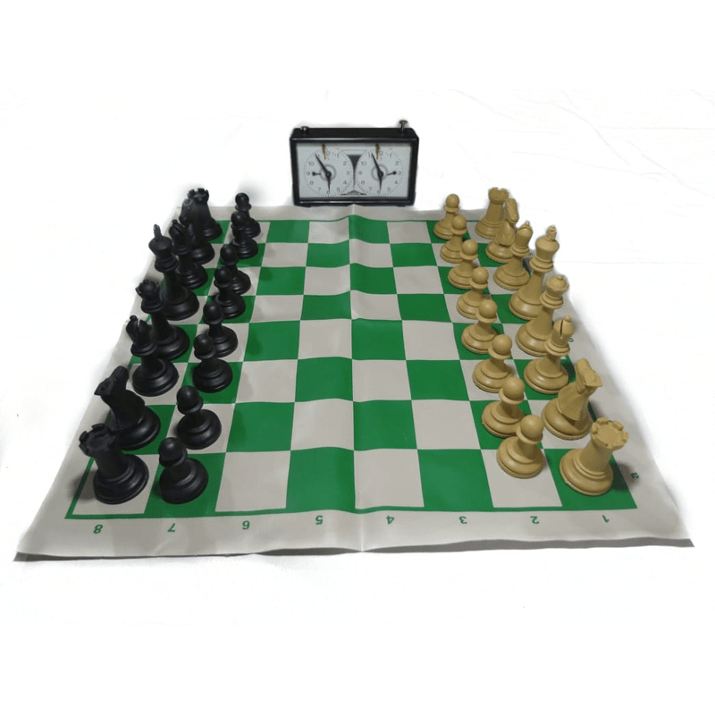 Jogo de xadrez profissional e tabuleiro